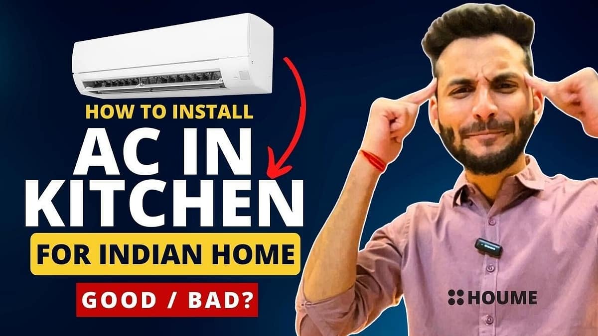 How to install ac in kitchen I kitchen me ac laga sakte hai #kitchenappliances #kitchenac