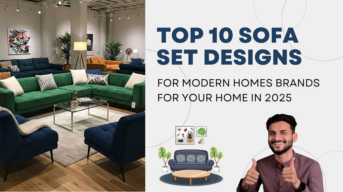 A spacious, modern living room with a variety of stylish sofas, illustrating trending sofa set designs for 2025.