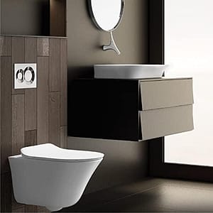 Kohler Vive geo table top vitreous ceramic wash basin with hidden drain, Easy install drain cut only vessel sink for bathroom (550mm X 400mm, White, Glossy Finish)