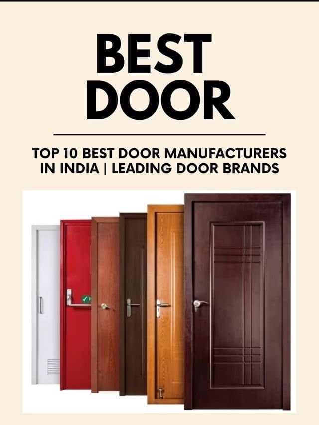 A display of six different doors showcasing various colors and styles, representing the top door manufacturers in India.